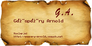 Gáspáry Arnold névjegykártya